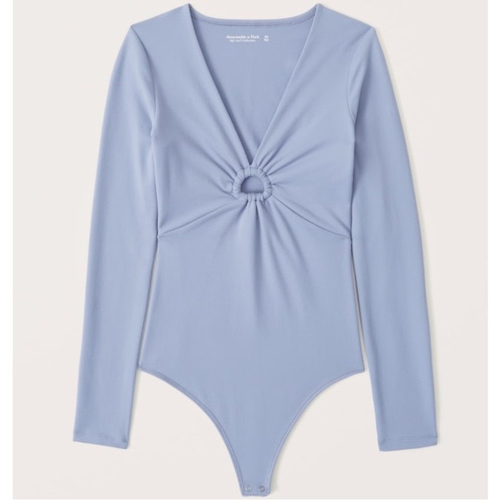Abercrombie Small Baby Blue Seamless Thong Bodysuit